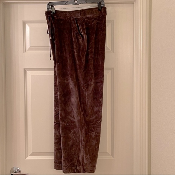 CHARTER Club Velour Brown Drawstring Pants Loungewear Sweatpants 1X - Picture 3 of 6
